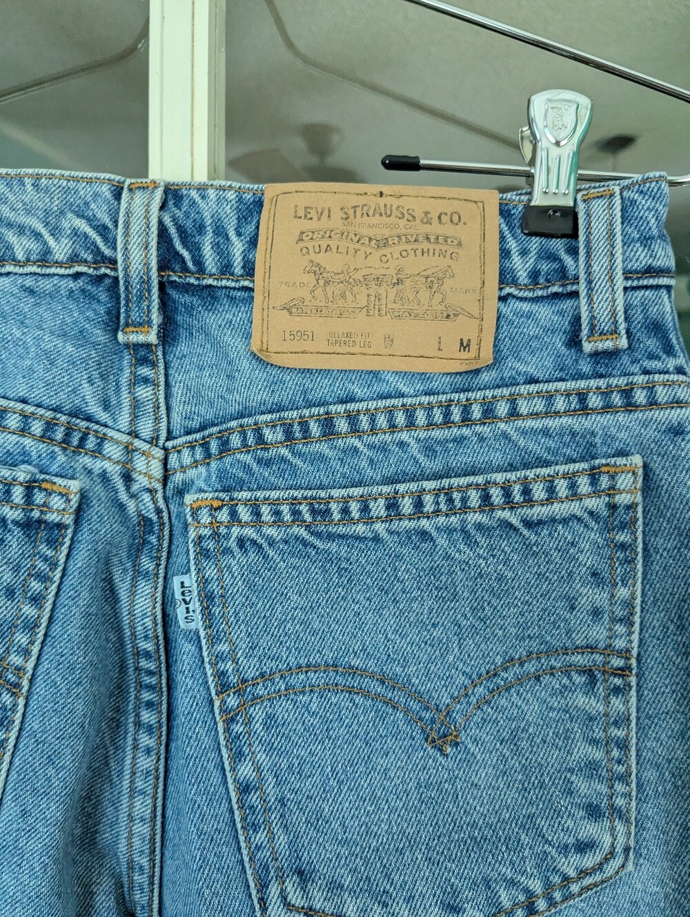 Vintage Levis 90s 951 Relaxed Tapered Fit Made In USA Cotton Denim Jeans Size 6 - Picture 12 of 12